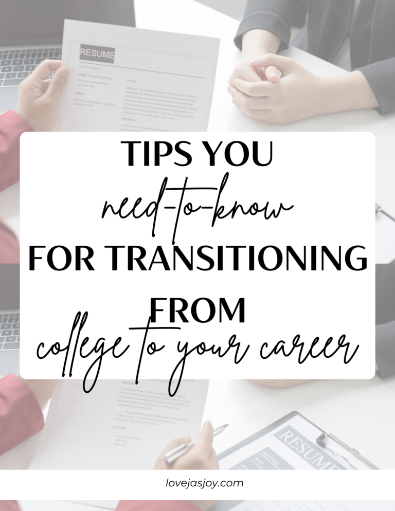 Transitioning from college to your career