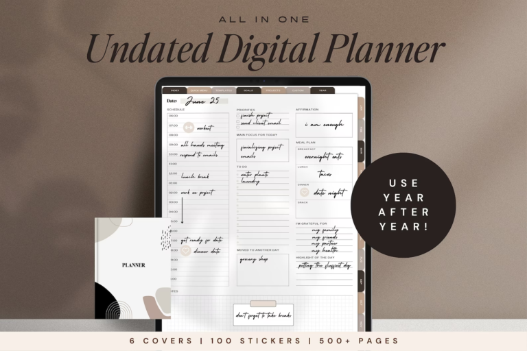 digital planner, planner, etsy, undated digital planner, life planner, life planning